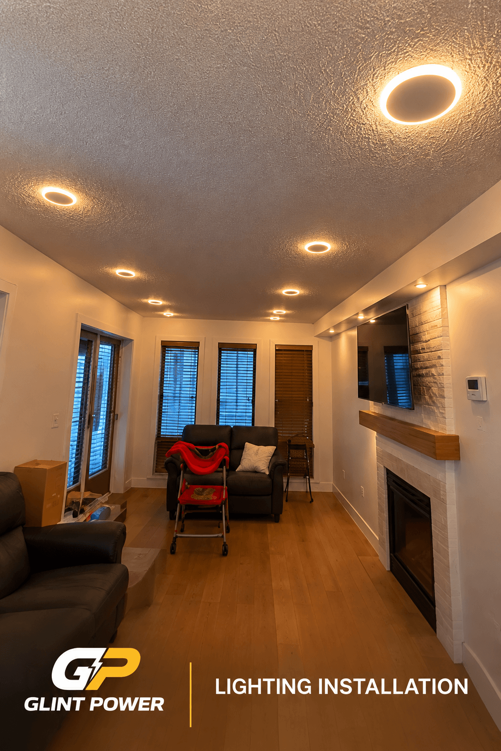 Illustrative interior lighting installation marketing image